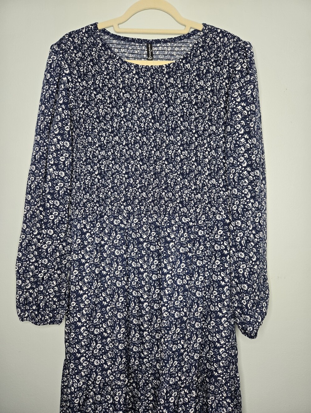 PrettyGarden Blue Floral Long Sleeve Tiered Maxi Dress XL